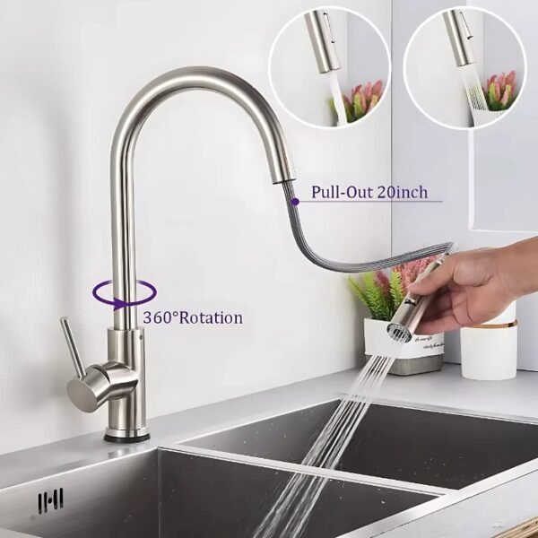 Home 31 D NQ NP 2X 698368 MLB84343421640 052025 F torneira gourmet aco inox 304 monocomando com extensor 360o